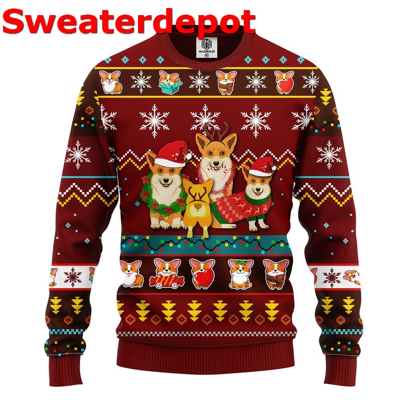 Corgi cute Noel Mc ugly Christmas sweater