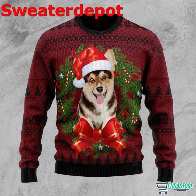 Corgi Wreath Christmas sweater