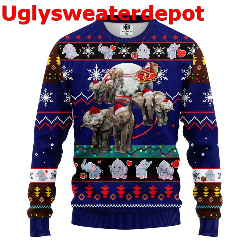 Elephant Noel ugly Christmas sweater