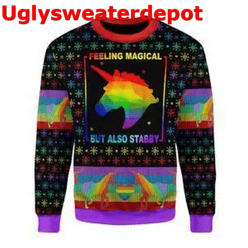 Feeling magical but also stabby Christmas sweater