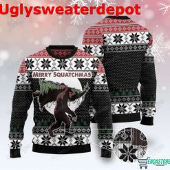 Funny Bigfoot Merry Squatchmas Ugly Christmas Sweater