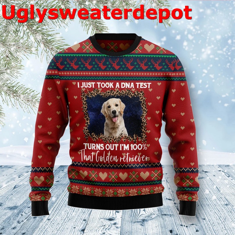 Golden Retriever DNA Ugly Christmas Sweater
