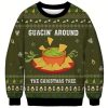 Guacin around the Chirstmas tree avo merry Chirstmas sweater