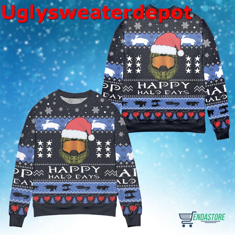 Happy Halo Days Halo Christmas Ugly Sweater