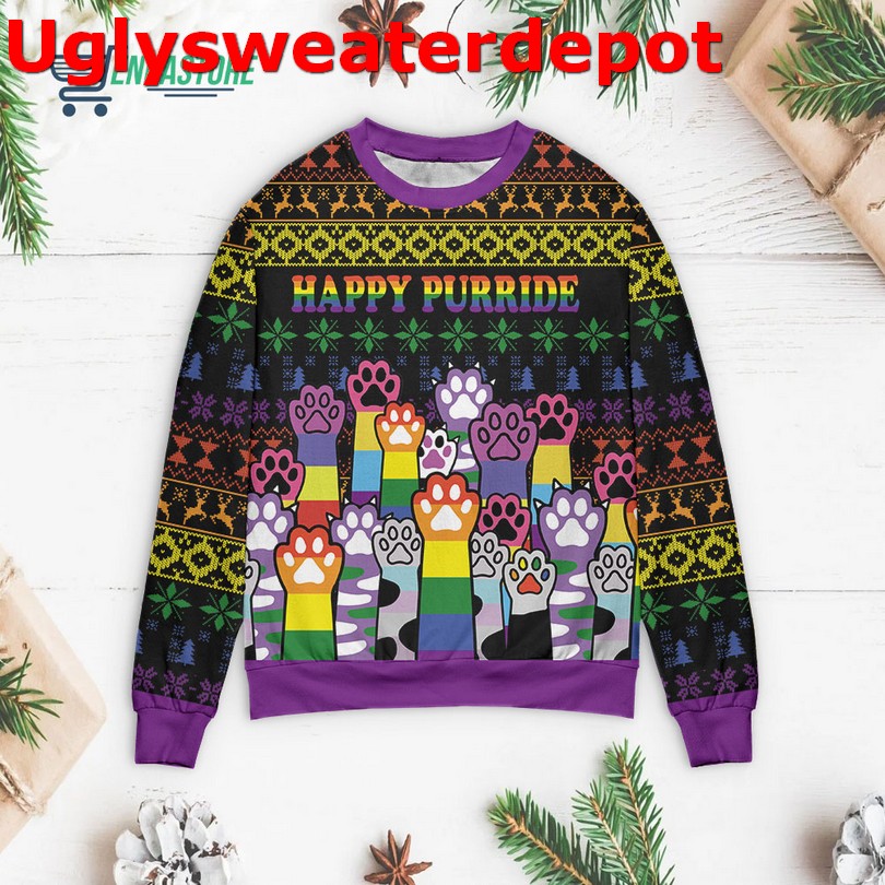 Happy Horrordays Halloween Ugly Christmas Sweater Happy Horrordays Halloween Ugly Christmas Sweater