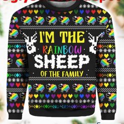 I Am The Rainbow Sheep Of Family Ugly Christmas Sweater